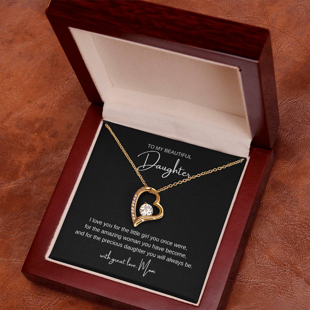 "To My Beautiful Daughter" Heart Necklace – A Gift of Love and Sentiment