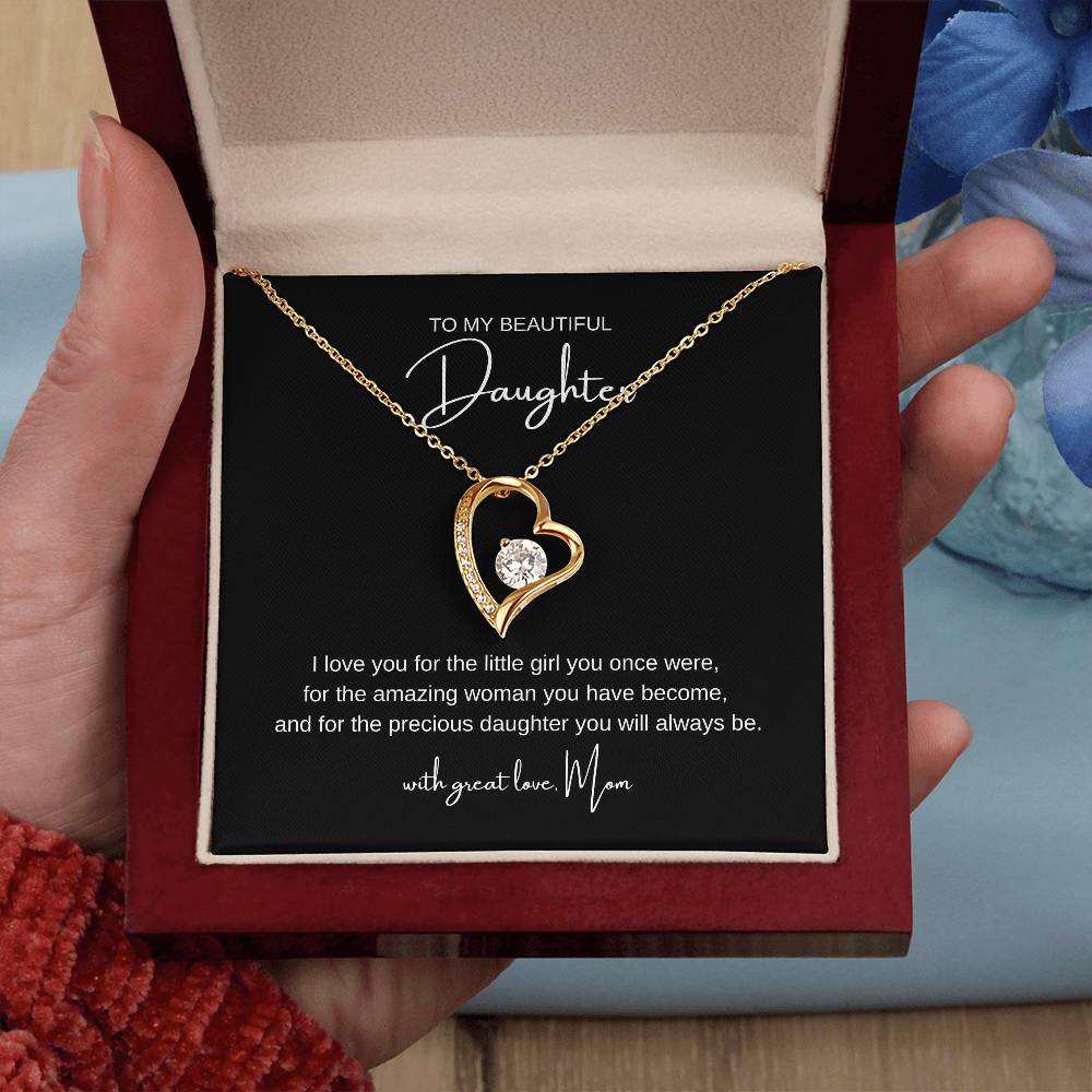 "To My Beautiful Daughter" Heart Necklace – A Gift of Love and Sentiment