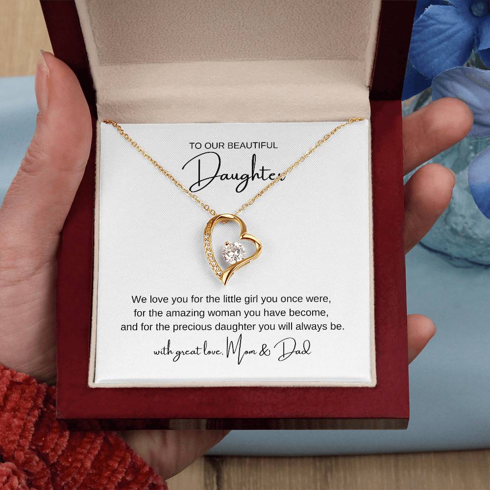 "To Our Beautiful Daughter" Necklace – A Heartfelt Gift from Mom & Dad