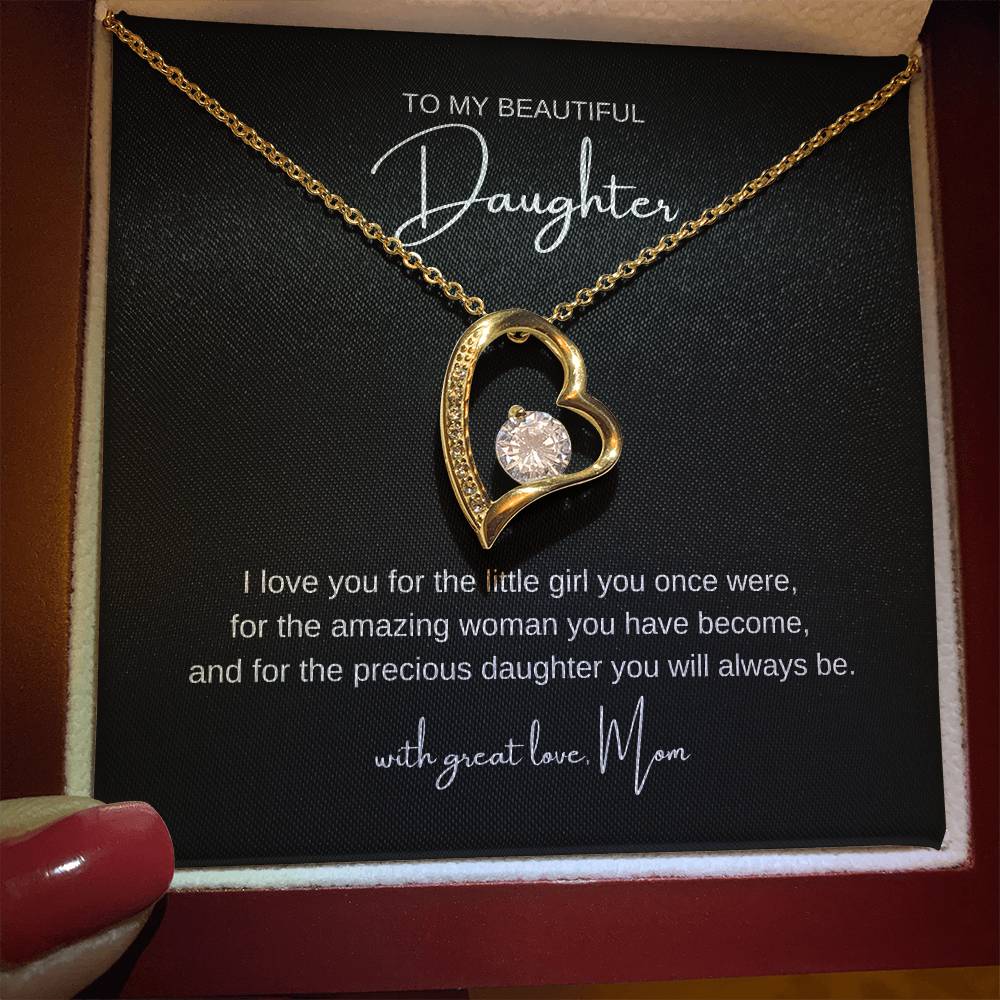 "To My Beautiful Daughter" Heart Necklace – A Gift of Love and Sentiment