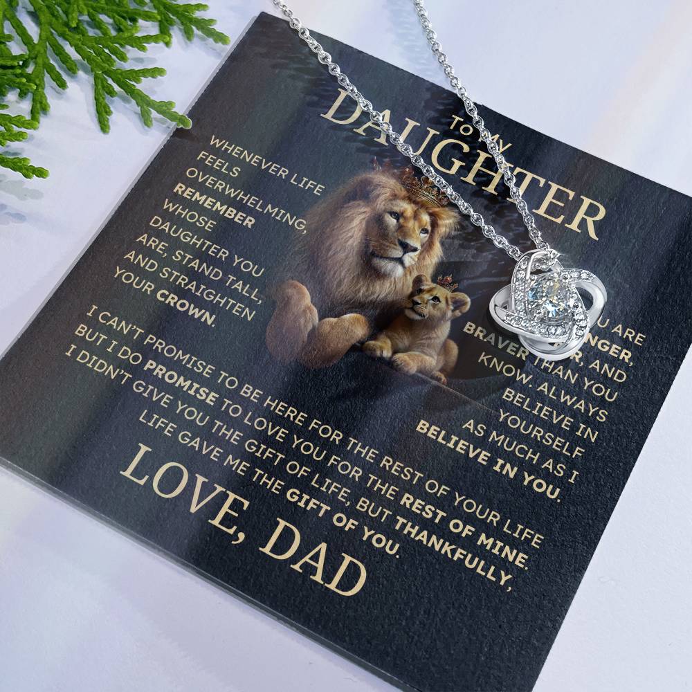 "To My Daughter" Lion & Cub Necklace – A Gift of Love, Strength, and Inspiration