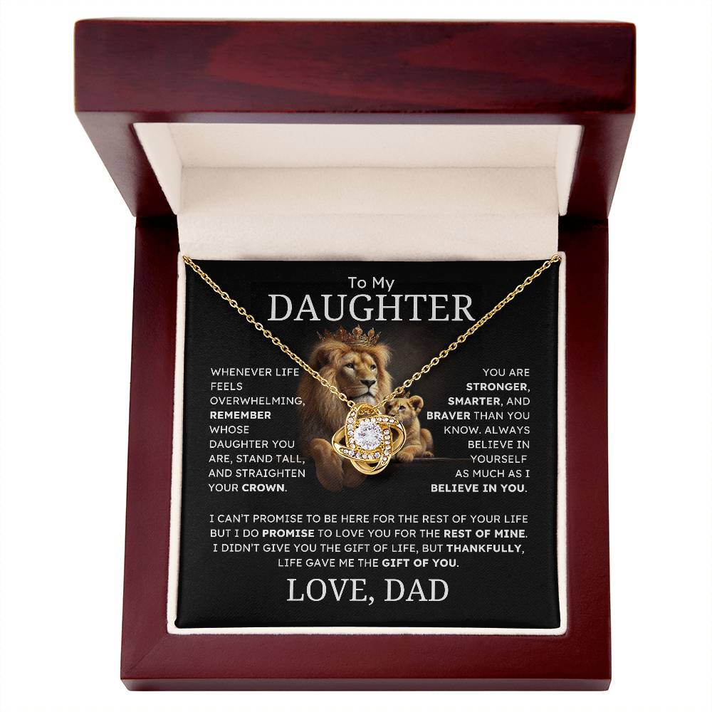 "To My Daughter" Lion & Cub Necklace – A Symbol of Strength, Love, and Empowerment