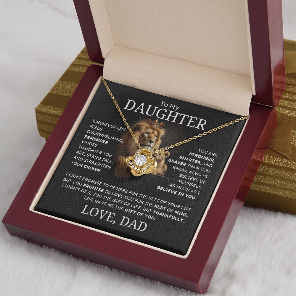 "To My Daughter" Lion & Cub Necklace – A Symbol of Strength, Love, and Empowerment