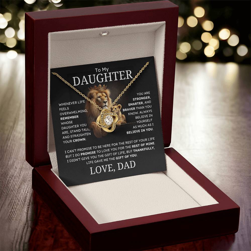 "To My Daughter" Lion & Cub Necklace – A Symbol of Strength, Love, and Empowerment