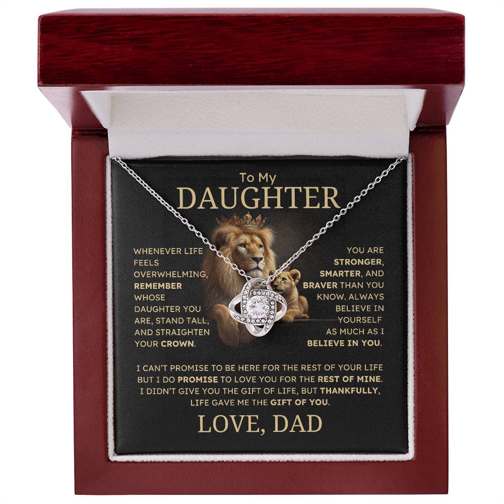 "To My Daughter" Lion & Cub Necklace – A Gift of Love, Strength, and Inspiration