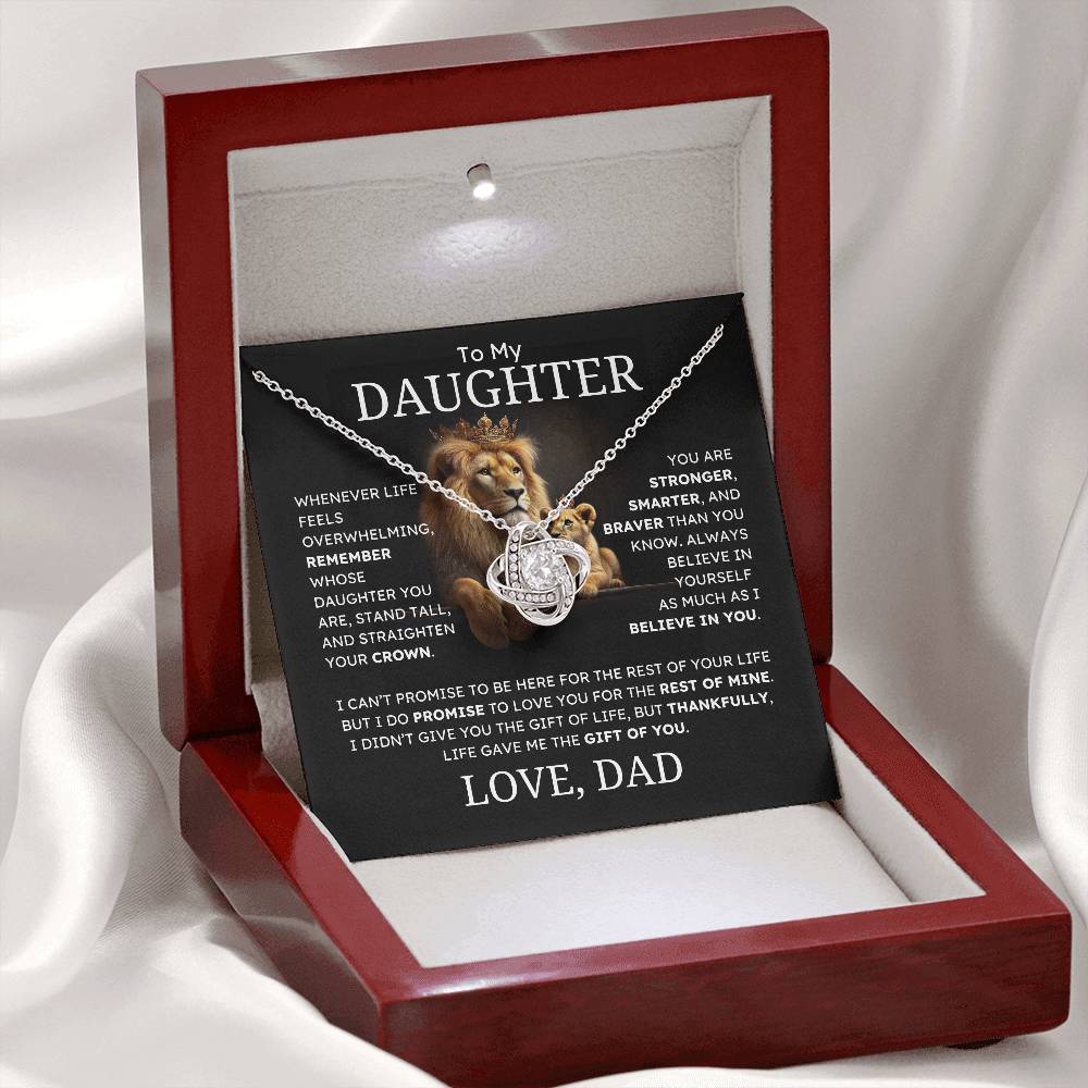 "To My Daughter" Lion & Cub Necklace – A Symbol of Strength, Love, and Empowerment