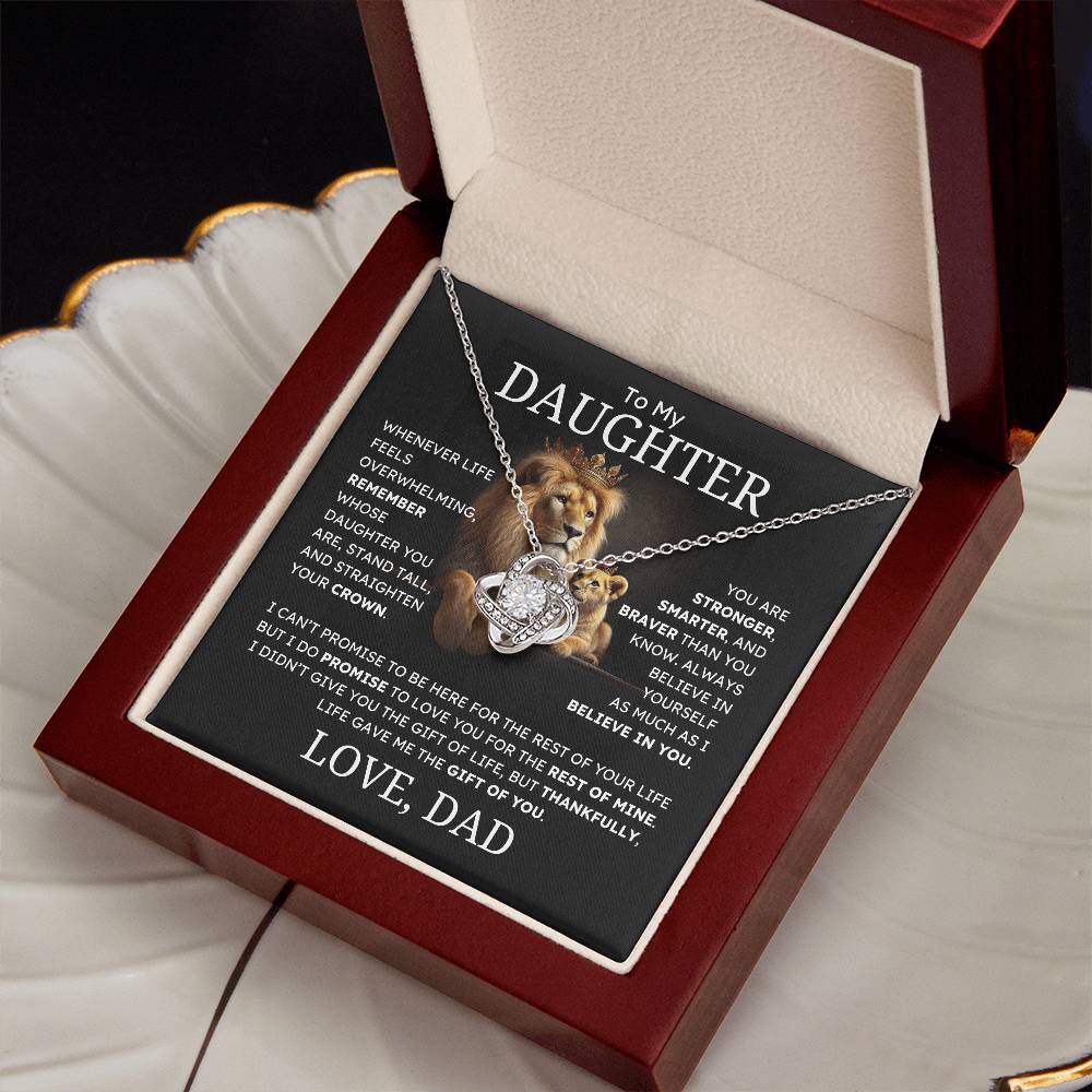 "To My Daughter" Lion & Cub Necklace – A Symbol of Strength, Love, and Empowerment