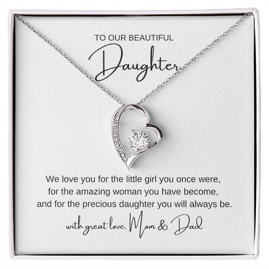 "To Our Beautiful Daughter" Necklace – A Heartfelt Gift from Mom & Dad