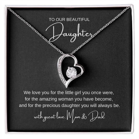 "To Our Beautiful Daughter" Heart Necklace – A Gift of Everlasting Love