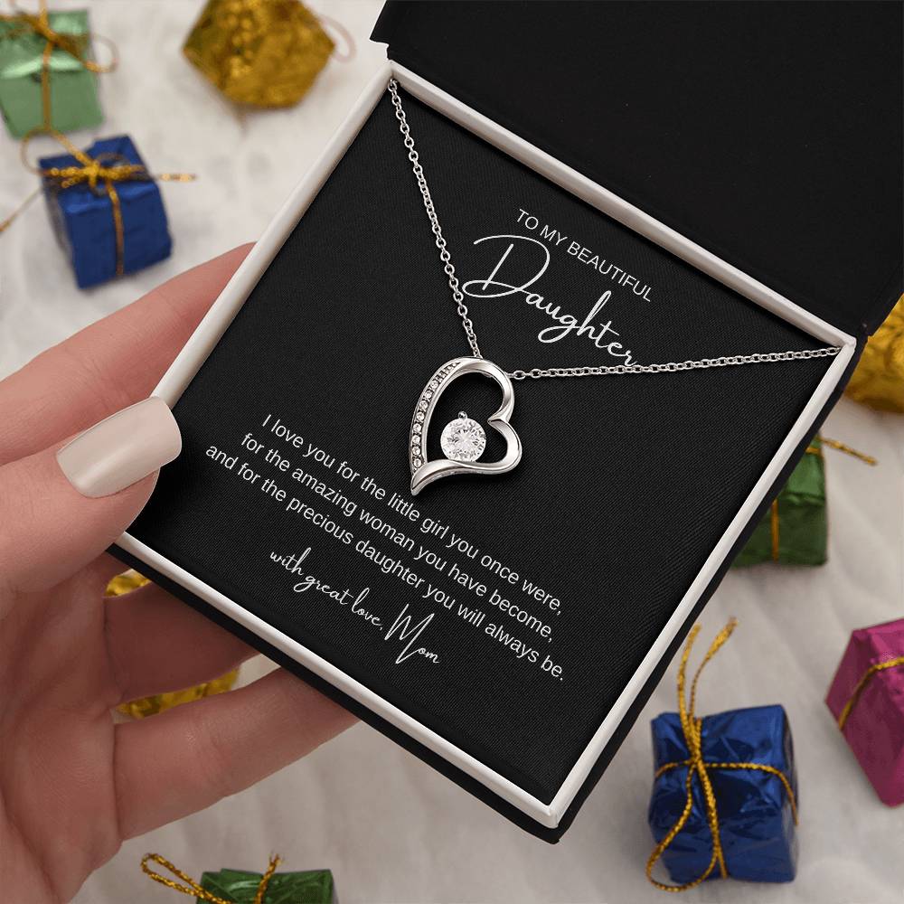 "To My Beautiful Daughter" Heart Necklace – A Gift of Love and Sentiment