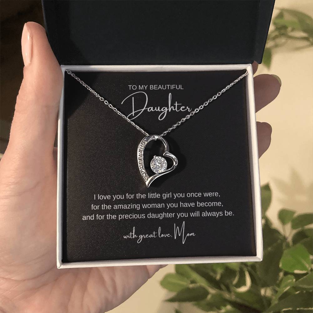 "To My Beautiful Daughter" Heart Necklace – A Gift of Love and Sentiment