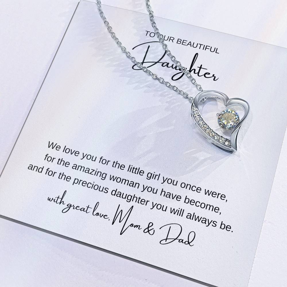 "To Our Beautiful Daughter" Necklace – A Heartfelt Gift from Mom & Dad