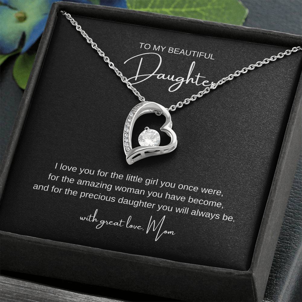 "To My Beautiful Daughter" Heart Necklace – A Gift of Love and Sentiment