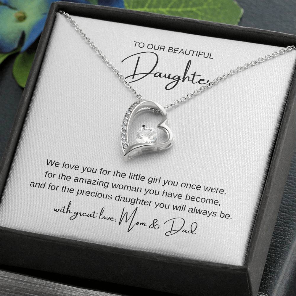 "To Our Beautiful Daughter" Necklace – A Heartfelt Gift from Mom & Dad