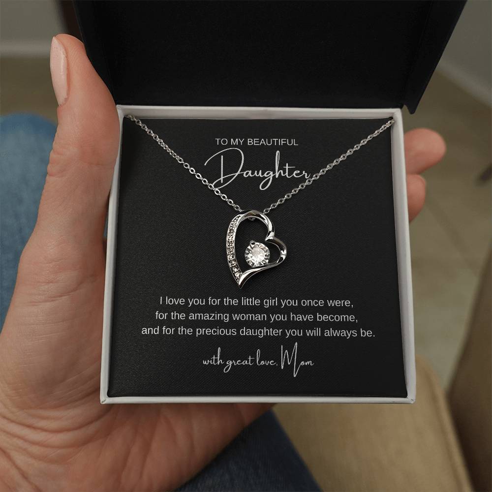 "To My Beautiful Daughter" Heart Necklace – A Gift of Love and Sentiment